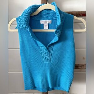 Caroline Constas blue crop top size small